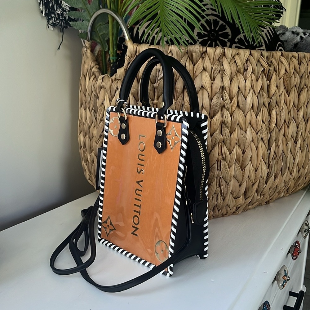 Louis Vuitton Crossbody Bag in Orange and Black with Iconic Style